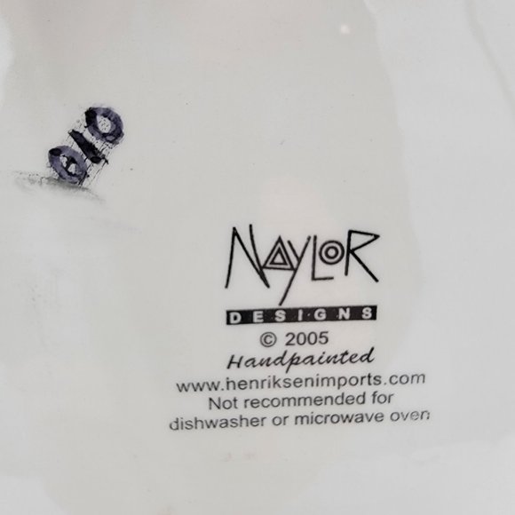 Handpainted Decorative Plate - 2005 - Artist = Naylor - Cat with 3 Birds - Picture 2 of 3